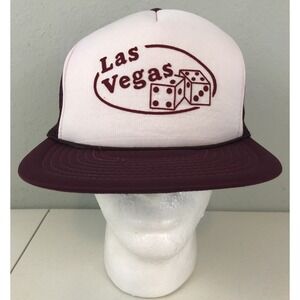 Royal Pacific Las Vegas Dice Gambling Vintage Mesh Trucker Snapback Hat Maroon